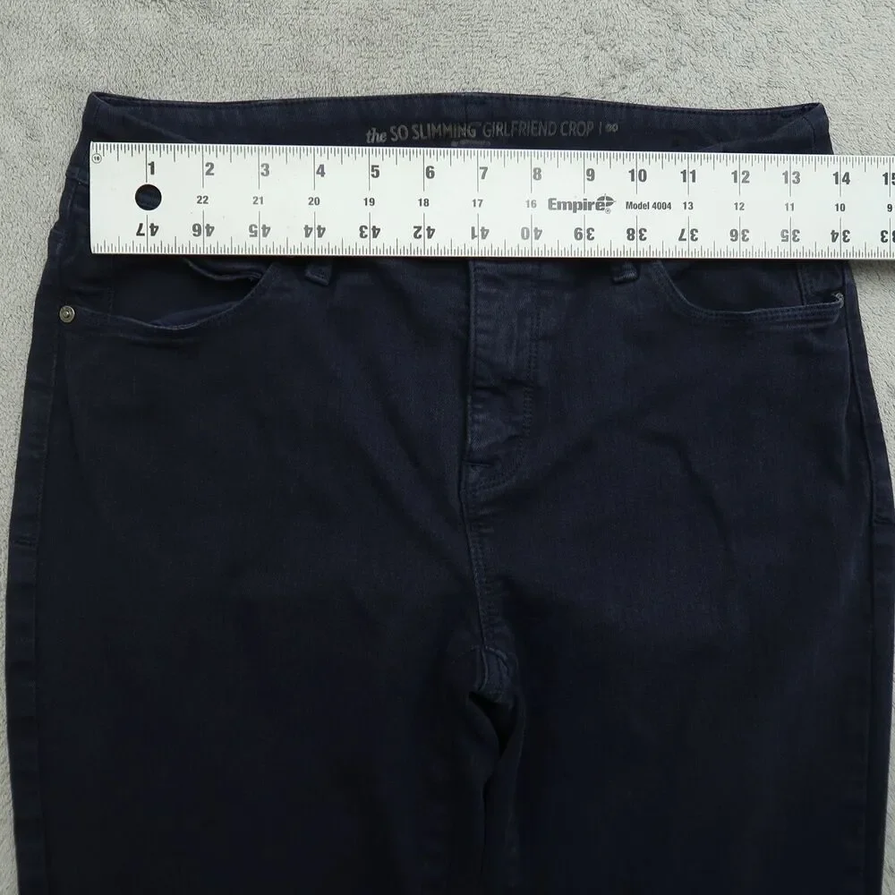 Chico's Jeans Women's Size 00 US-2 Blue Mid-Rise Girlfriend Crop 25.5